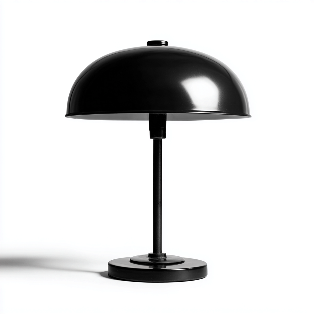 Lampe de table moderne en métal noir - 45x25x25 cm - abat-jour demi-sphère design contemporain-Warmthza