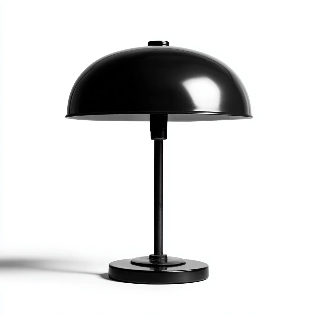 Lampe de table moderne en métal noir - 45x25x25 cm - abat-jour demi-sphère design contemporain-Warmthza