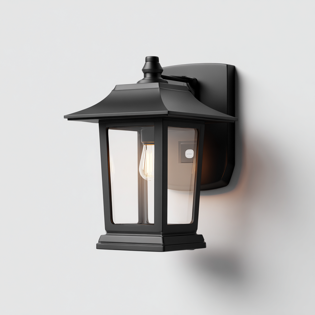 Applique murale extérieure aluminium 36x17x19 cm - lanterne noire verre transparent - style classique-Warmthza