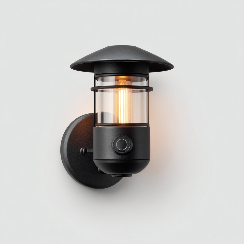 Applique murale extérieure 18x20x32 cm - noir-verre transparent - style moderne avec détecteur-Warmthza