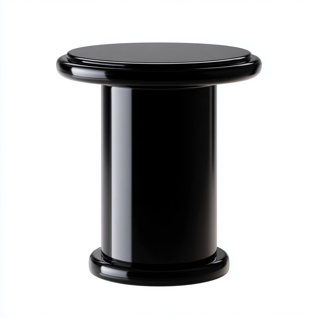 Table d'appoint d'extérieur en plastique 45x45x50 cm - noir - design colonne-Warmthza