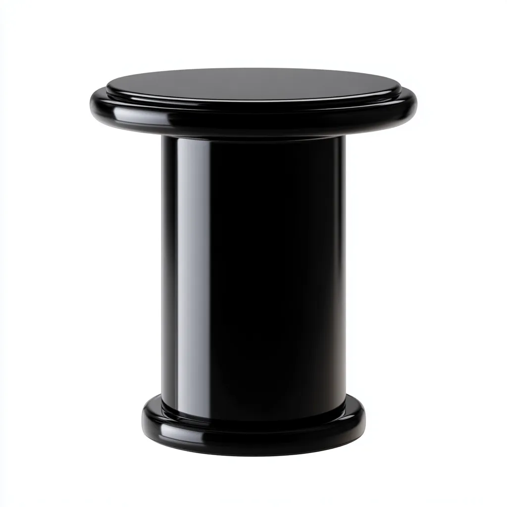 Table d'appoint d'extérieur en plastique 45x45x50 cm - noir - design colonne-Warmthza
