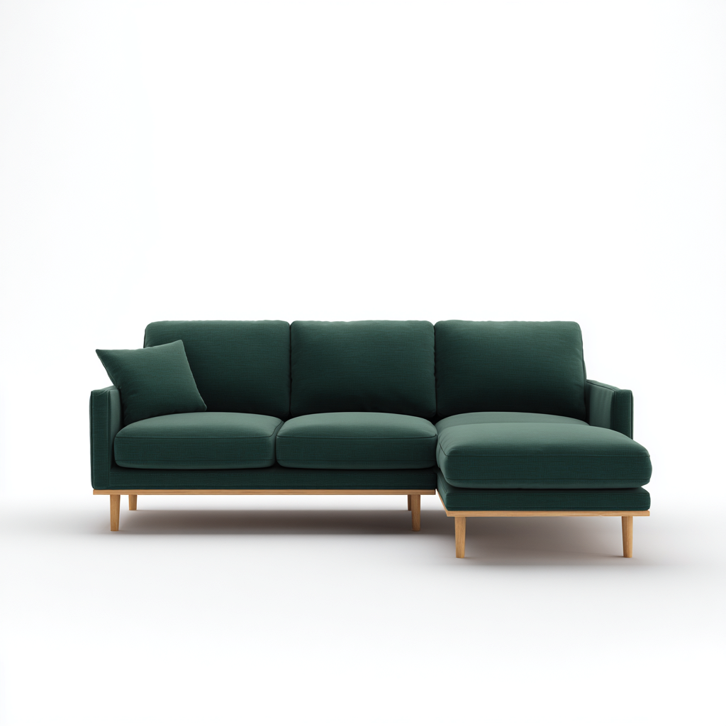 Canapé d'angle en tissu 270x160x85 cm - vert foncé - style moderne-Warmthza