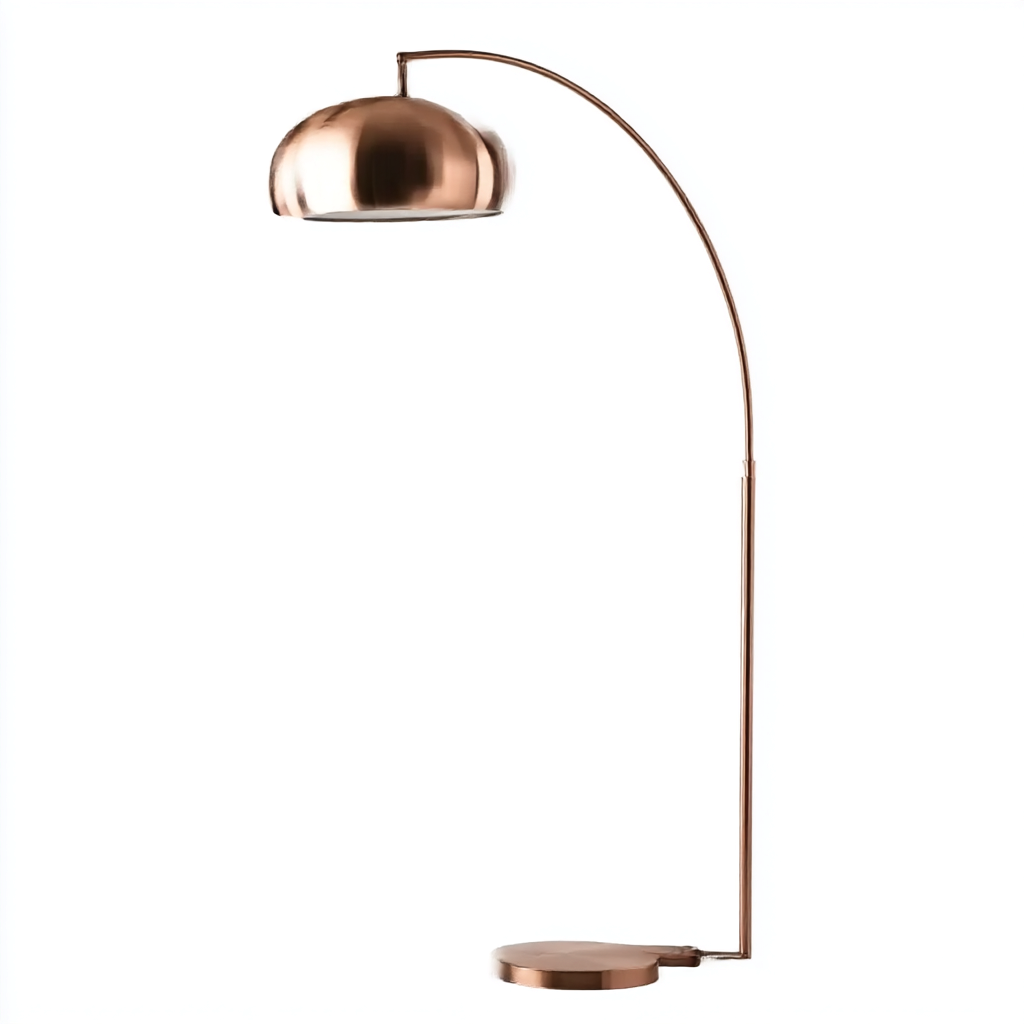 Lampadaire en métal cuivré avec abat-jour hémisphérique - 170x35x35 cm - design contemporain élégant-Warmthza