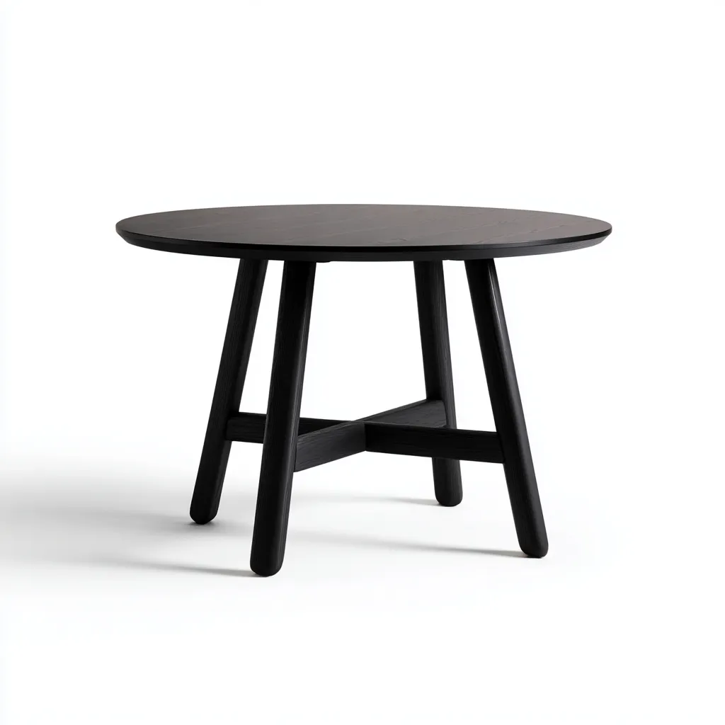 Table d'extérieur ronde en bois 90x90x75 cm - noir - style moderne-Warmthza