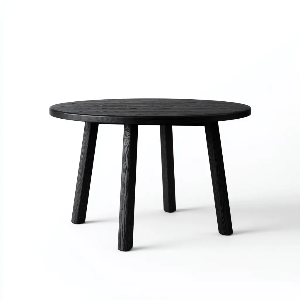 Table de jardin ronde en bois 90x90x75 cm - noir - style moderne-Warmthza