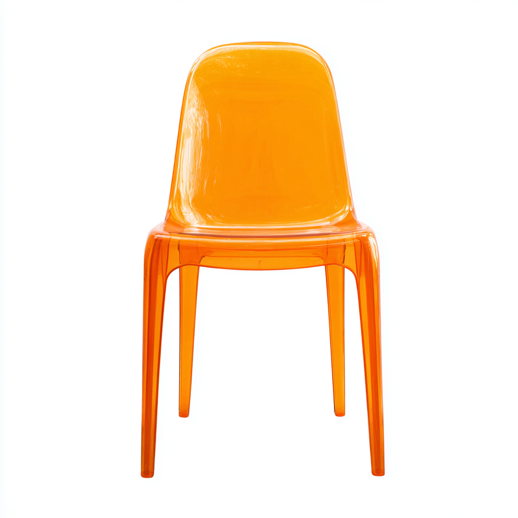 Chaise de salle à manger d'extérieur en plastique 45x50x85 cm - orange - style moderne empilable-Warmthza