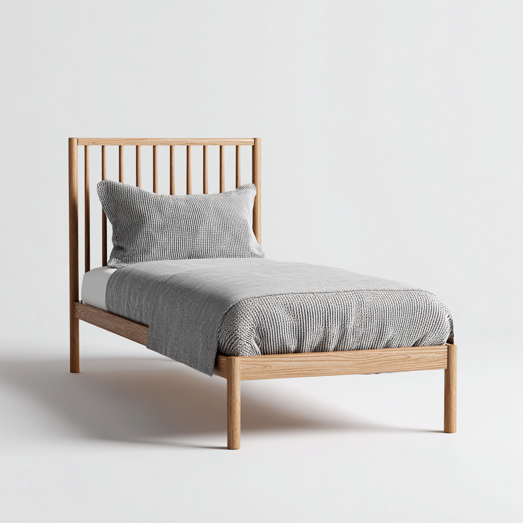 Lit simple en bois massif 200x100x95 cm - style minimaliste et élégant-Warmthza