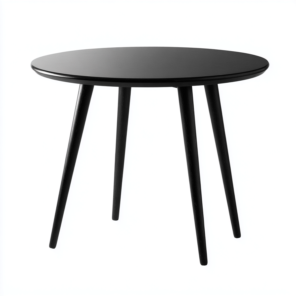 Table de jardin ronde en bois 70x70x72 cm - noir - style moderne-Warmthza