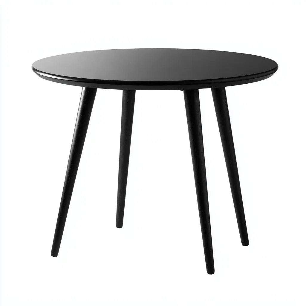 Table de jardin ronde en bois 70x70x72 cm - noir - style moderne-Warmthza