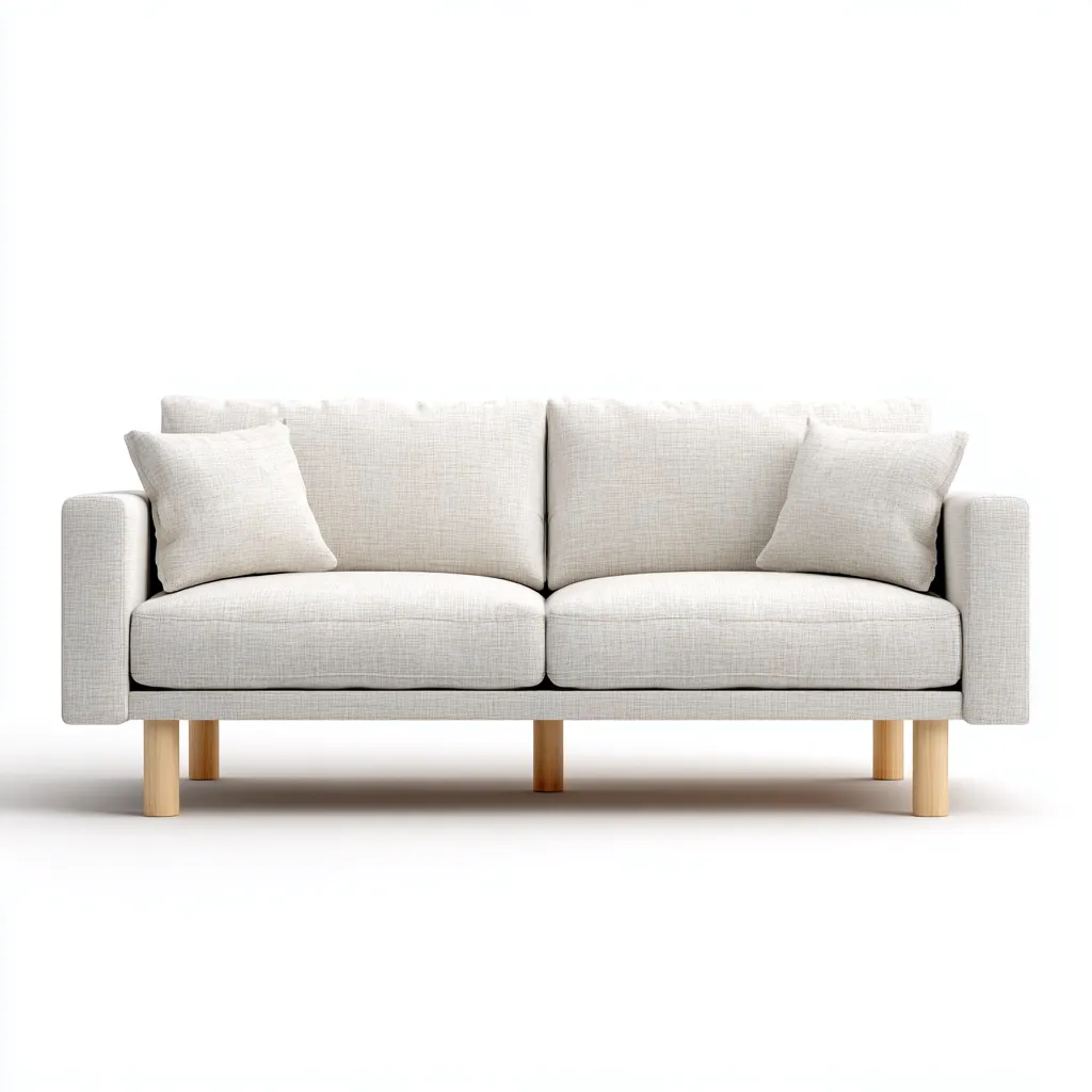 Canapé droit 3 places en tissu 185x88x85 cm - blanc - style moderne-Warmthza