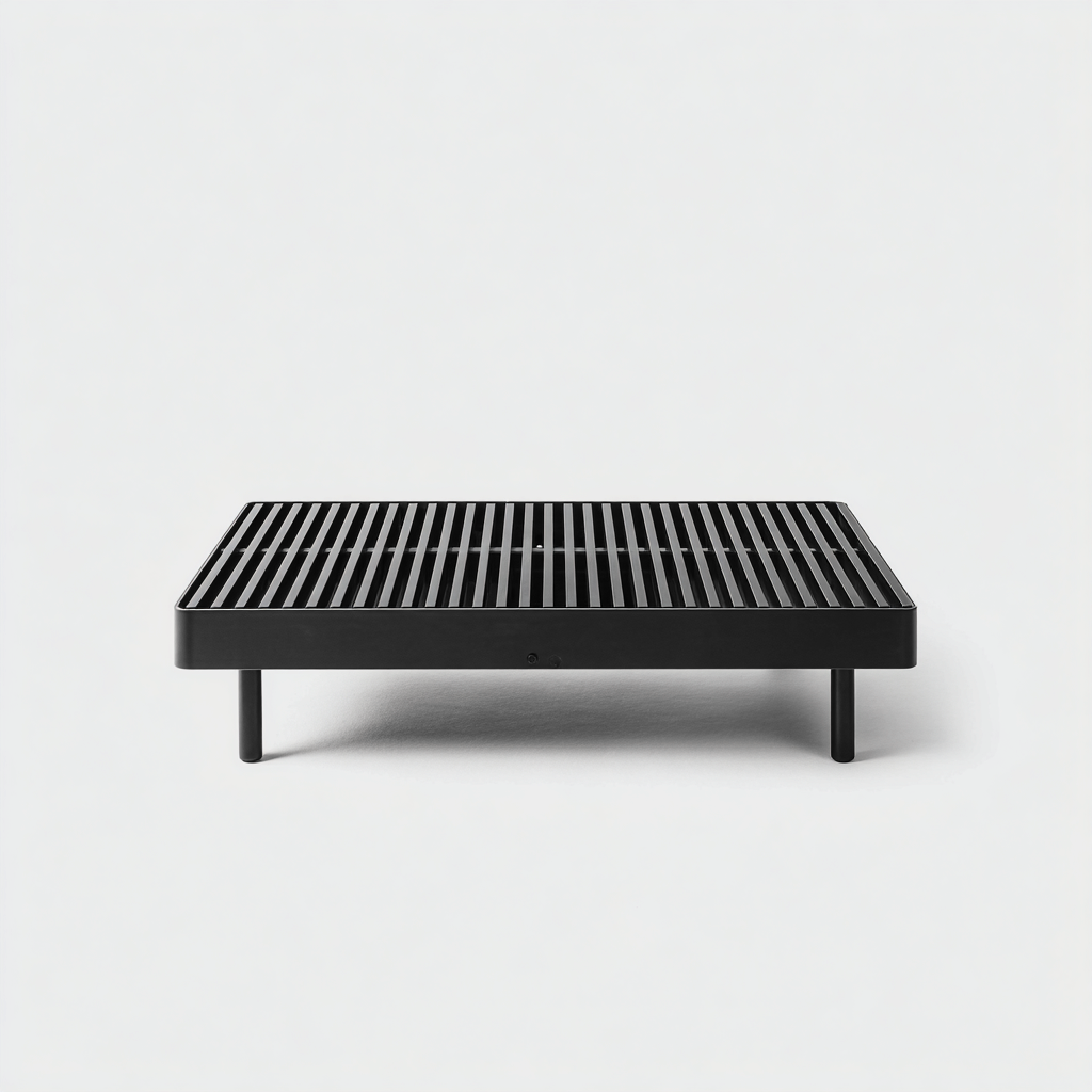 Table basse de jardin rectangulaire en métal 100x60x35 cm - noir - style moderne-Warmthza