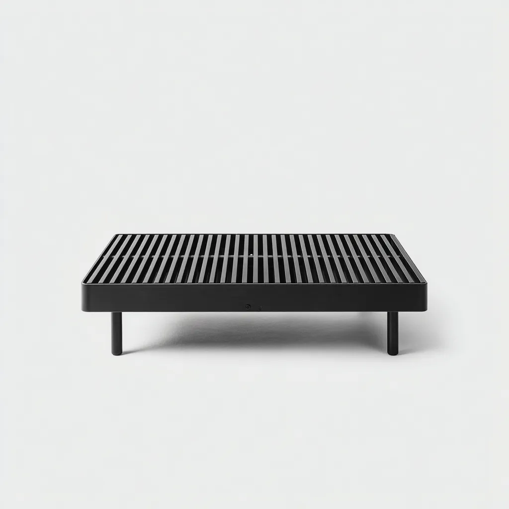 Table basse de jardin rectangulaire en métal 100x60x35 cm - noir - style moderne-Warmthza