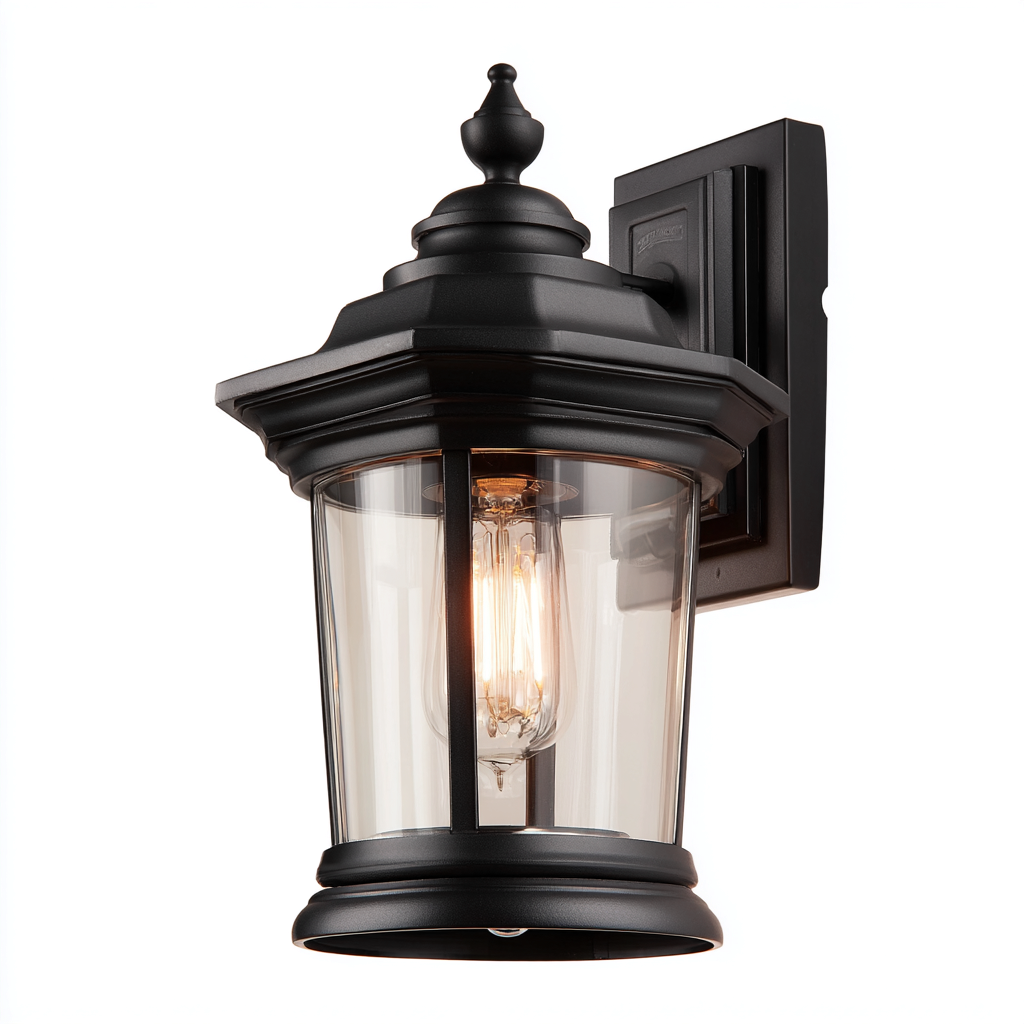 Applique murale d'extérieur aluminium 22x19x38 cm - noir - style lanterne traditionnelle-Warmthza