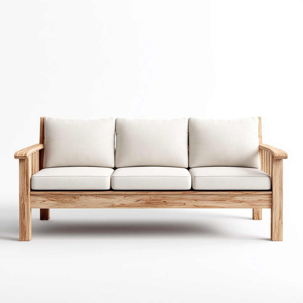 Canapé d'extérieur en bois 180x80x85 cm - marron-beige - style moderne-Warmthza