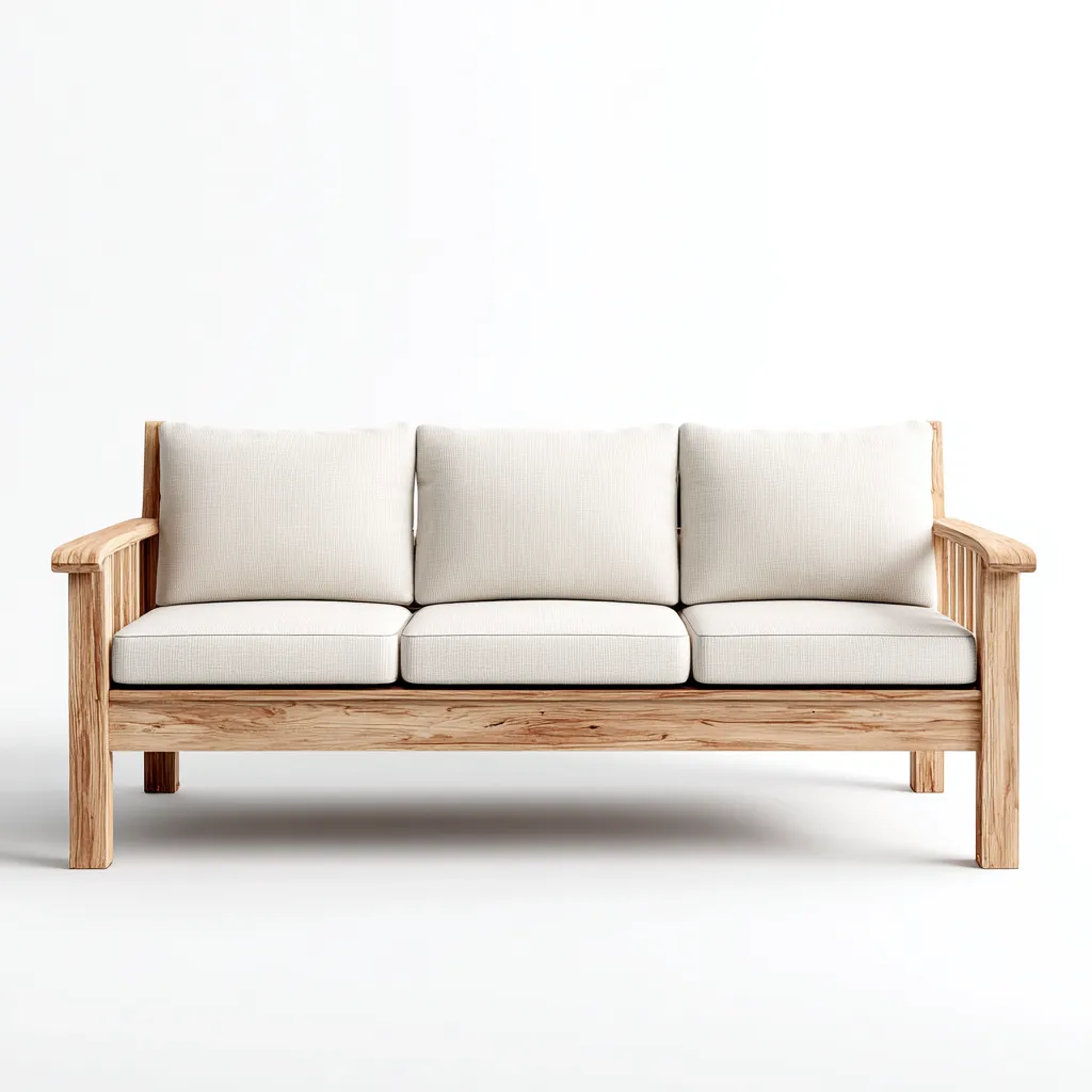 Canapé d'extérieur en bois 180x80x85 cm - marron-beige - style moderne-Warmthza