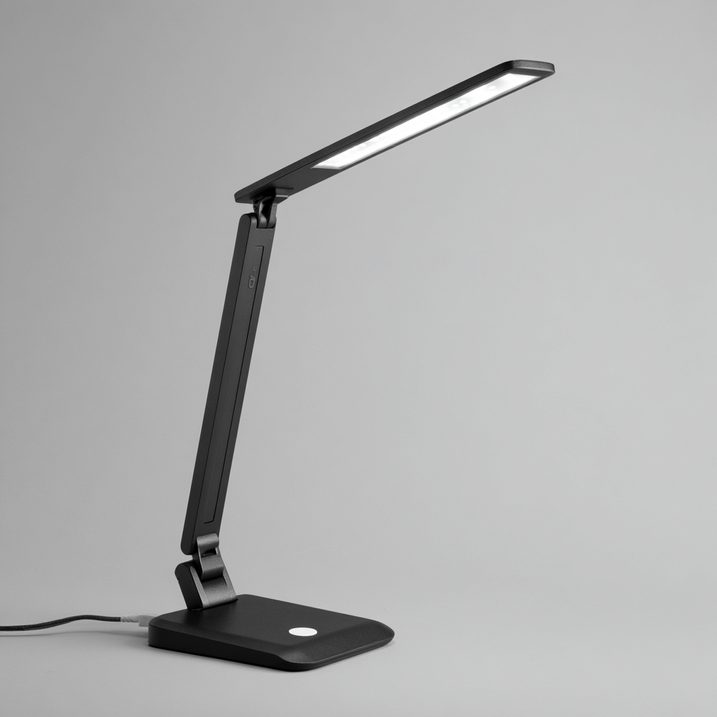Lampe de bureau LED pliable en métal noir 42x18 cm - style moderne-Warmthza