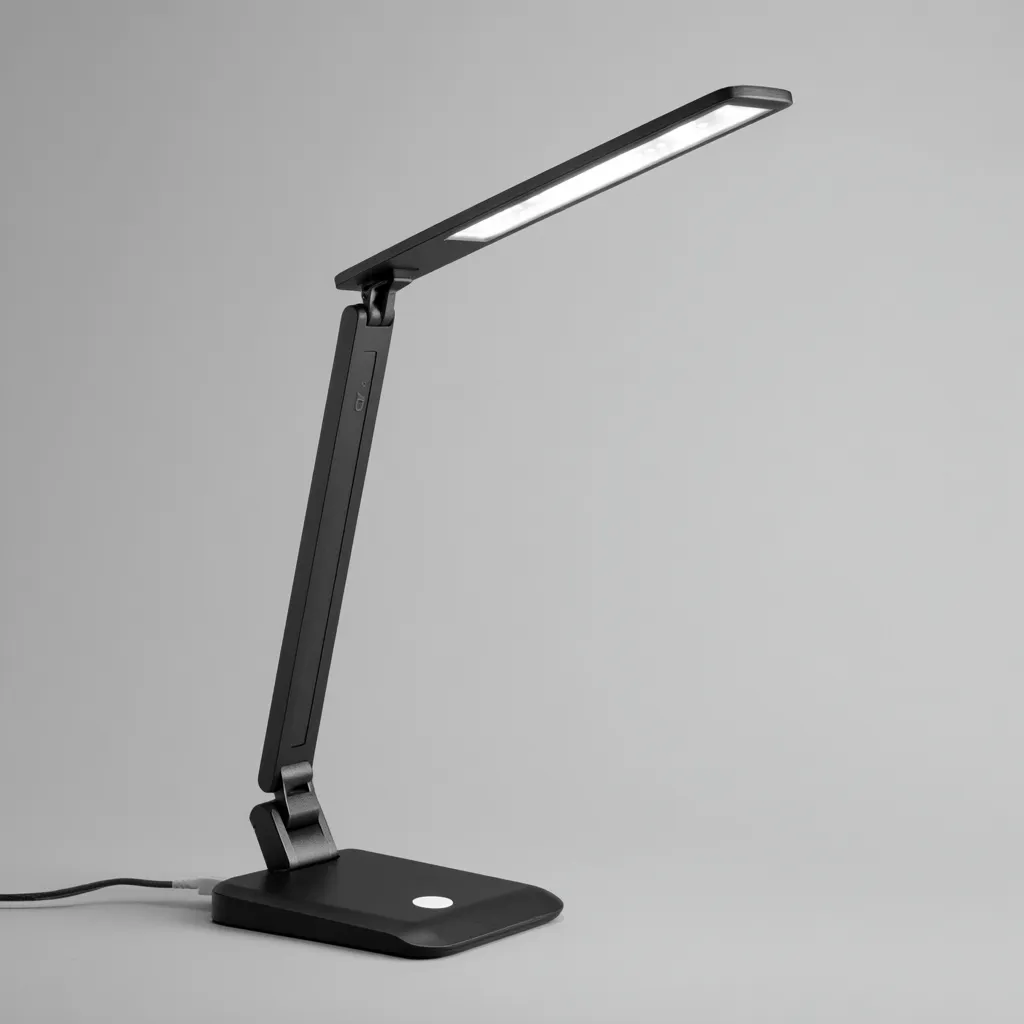 Lampe de bureau LED pliable en métal noir 42x18 cm - style moderne-Warmthza