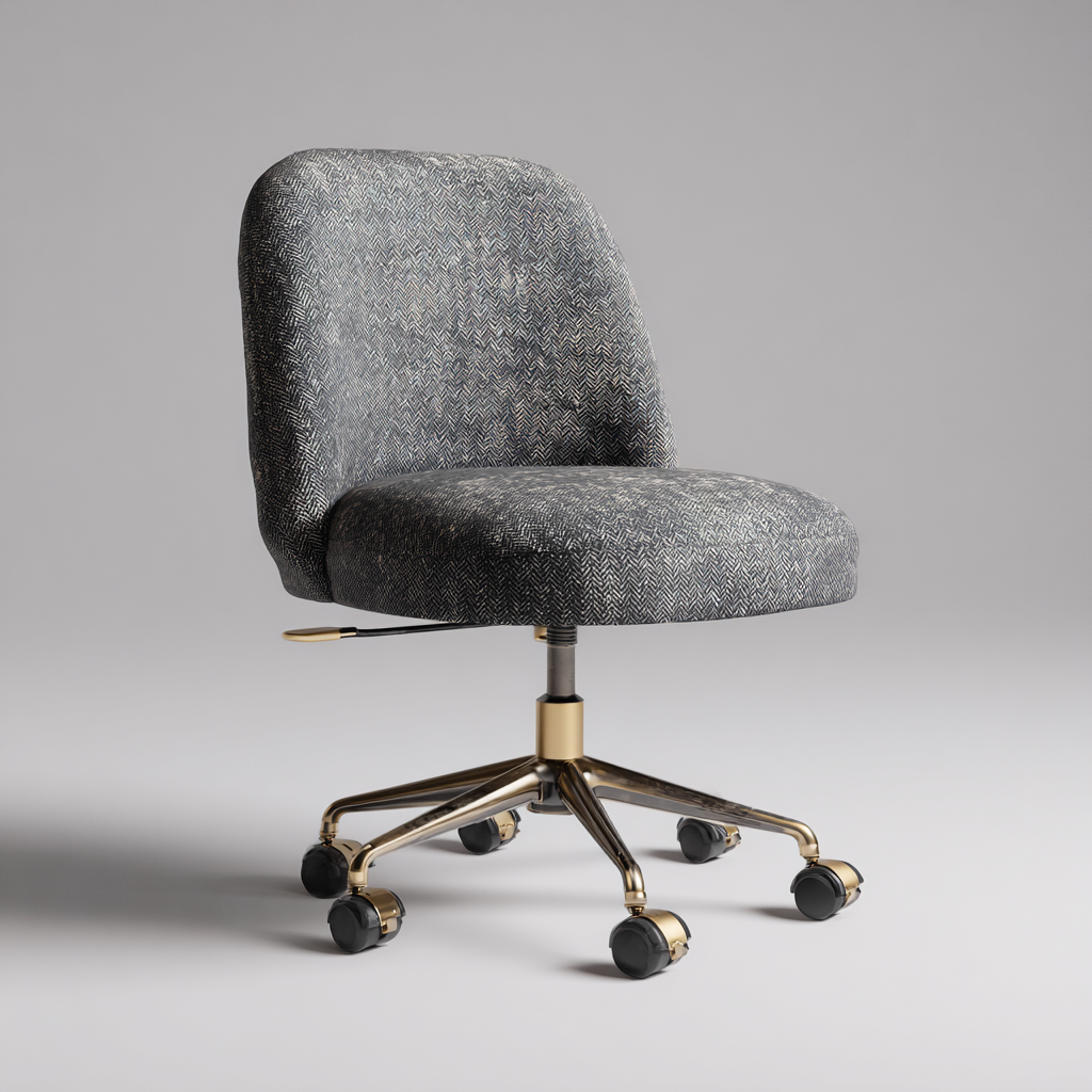 Chaise de bureau en tissu 58x59x88 cm - gris-noir - réglable et pivotante-Warmthza