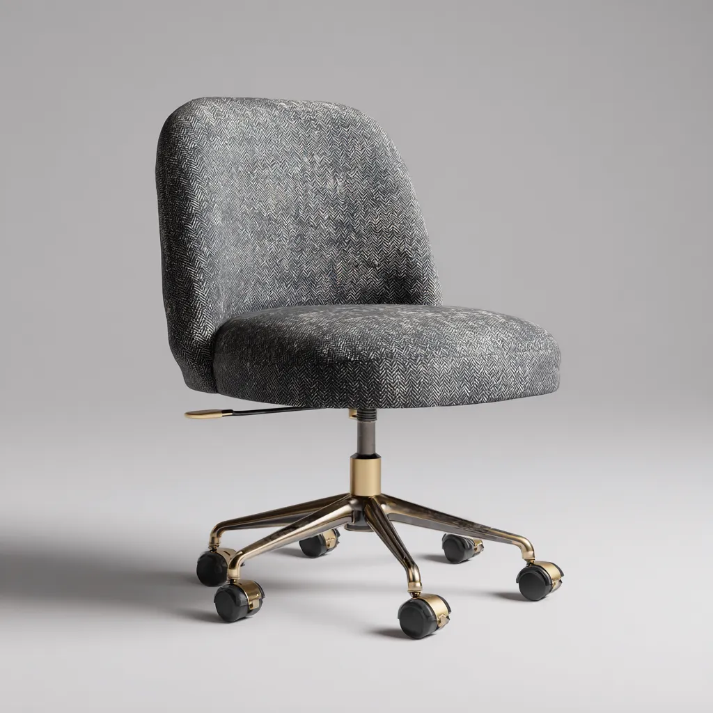 Chaise de bureau en tissu 58x59x88 cm - gris-noir - réglable et pivotante-Warmthza