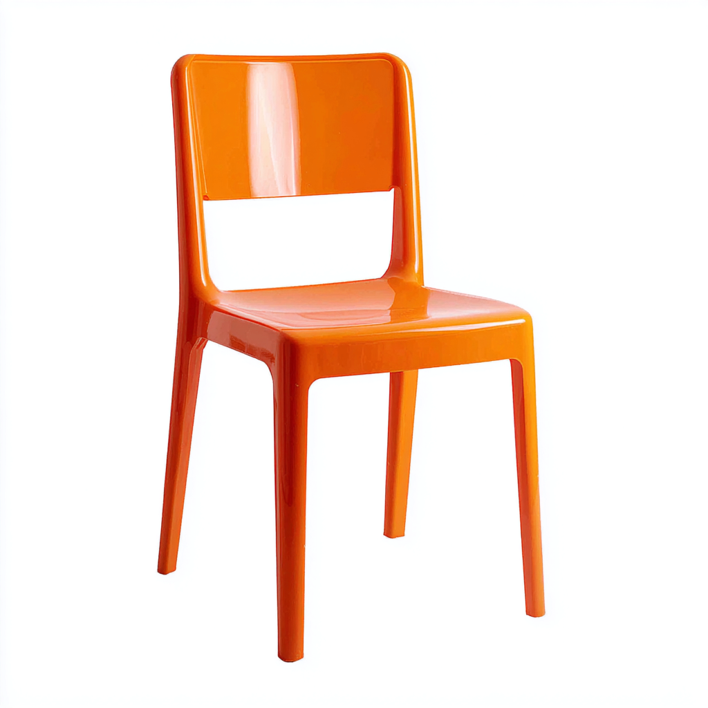 Chaise de salle à manger d'extérieur en plastique 45x50x85 cm - orange - style moderne empilable-Warmthza