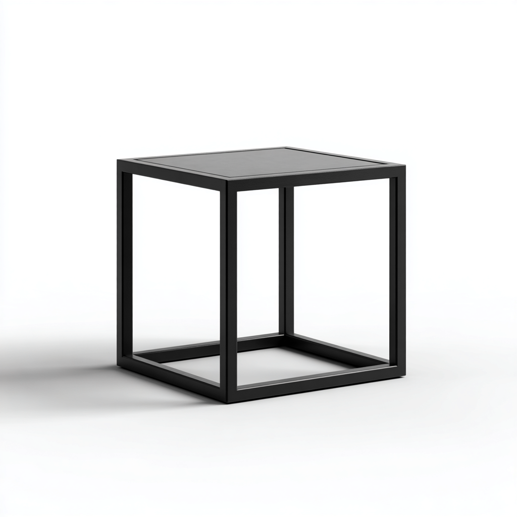 Table d'extérieur carrée 45x45x50 cm - métal noir - style moderne minimaliste-Warmthza