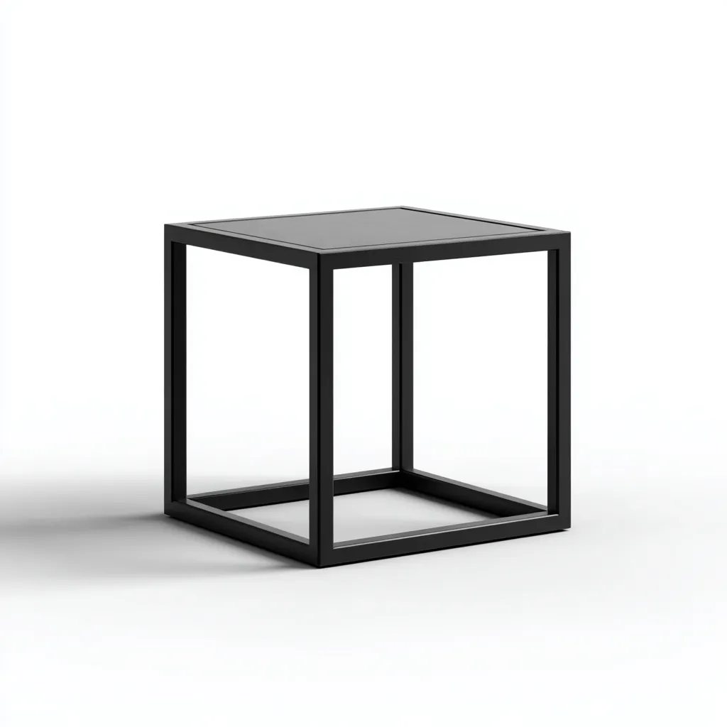Table d'extérieur carrée 45x45x50 cm - métal noir - style moderne minimaliste-Warmthza