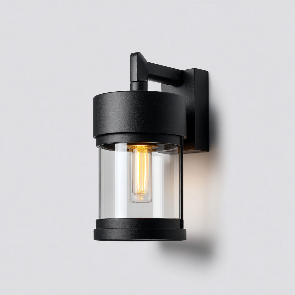 Applique murale extérieure métal-verre 33x16x18 cm - noir - style moderne étanche-Warmthza