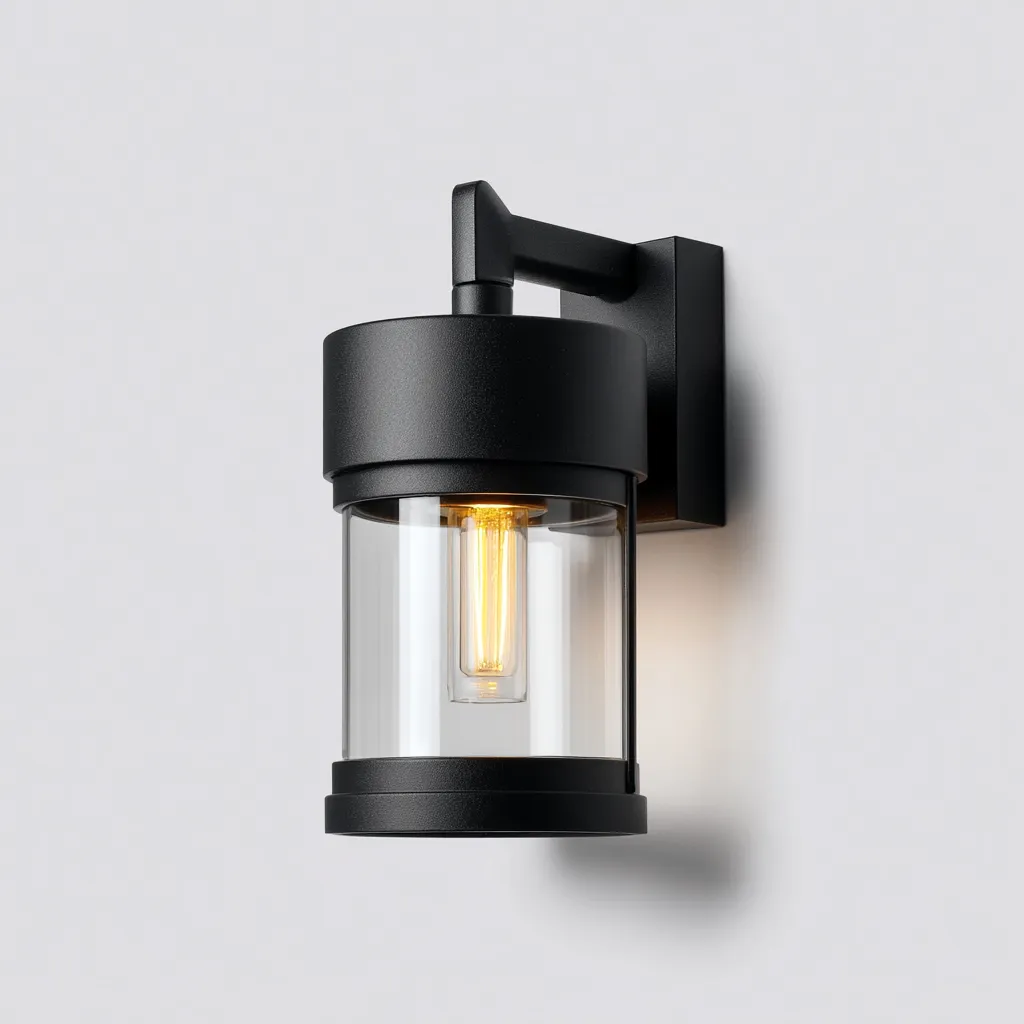 Applique murale extérieure métal-verre 33x16x18 cm - noir - style moderne étanche-Warmthza