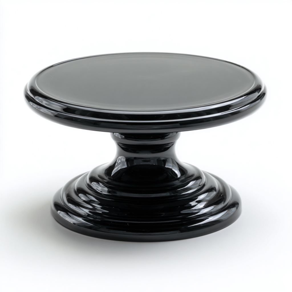 Table de jardin ronde en plastique 60x60x50 cm - noir - design piédestal-Warmthza