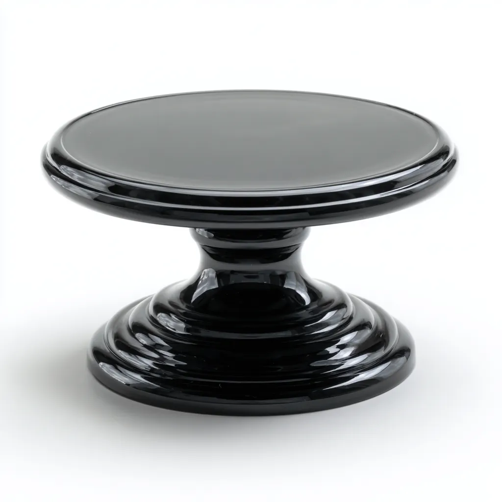Table de jardin ronde en plastique 60x60x50 cm - noir - design piédestal-Warmthza