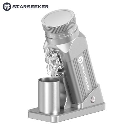 STARSEEKER E64 Electric Coffee Grinder 64MM Espresso Titanium Flat burr Stepless Fineness Adjustment Home Bean Grinder Black
