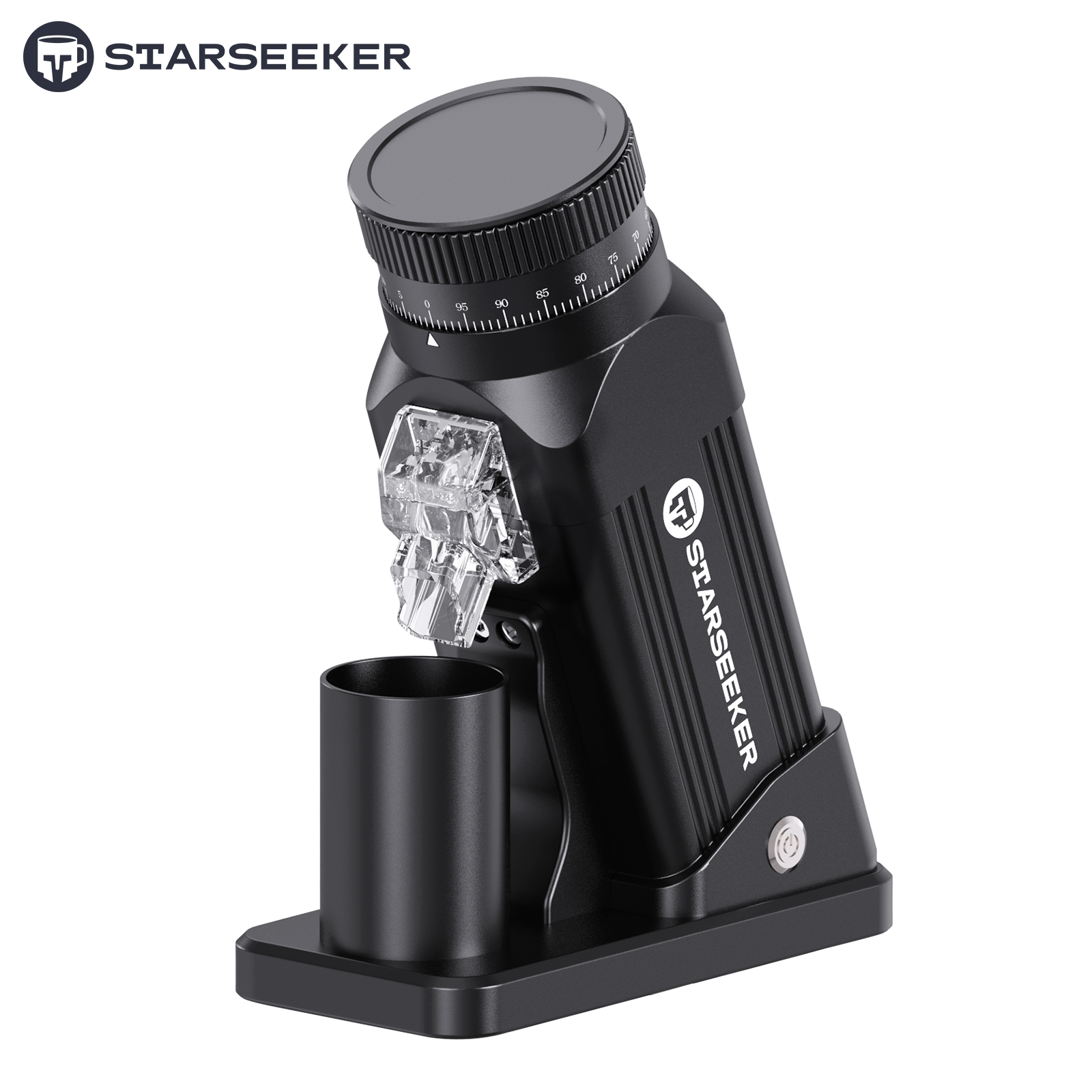 STARSEEKER E64 Electric Coffee Grinder 64MM Espresso Titanium Flat burr Stepless Fineness Adjustment Home Bean Grinder Black