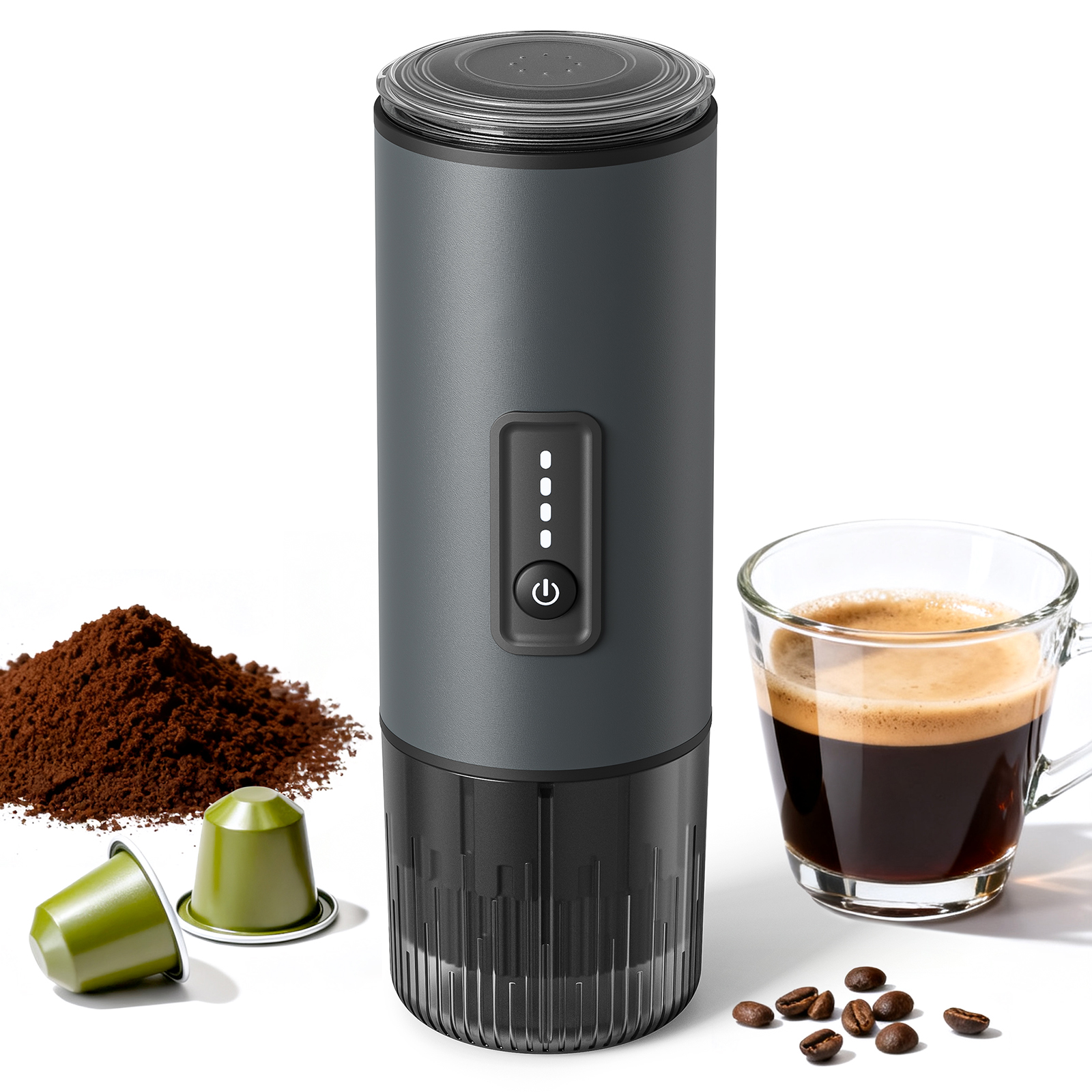 CM-007 Portable Espresso Maker – 15Bar Self-Heating Travel Coffee Machine