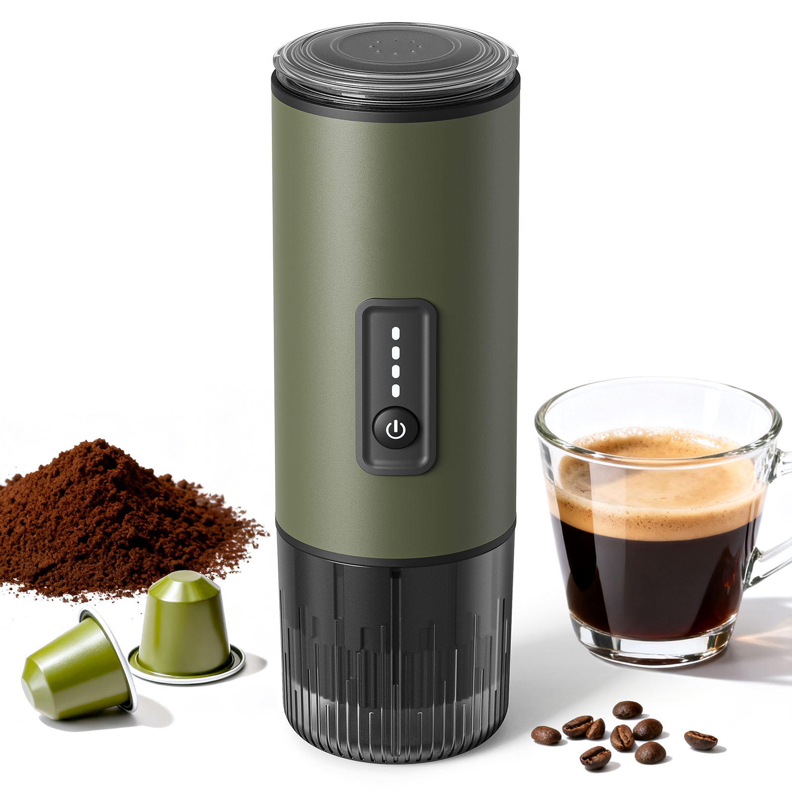 CM-007 Portable Espresso Maker – 15Bar Self-Heating Travel Coffee Machine