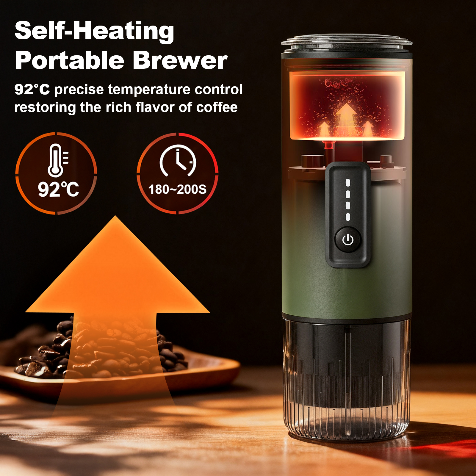 CM-007 Portable Espresso Maker – 15Bar Self-Heating Travel Coffee Machine