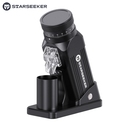 STARSEEKER E64 Electric Coffee Grinder 64MM Espresso Titanium Flat burr Stepless Fineness Adjustment Home Bean Grinder Black