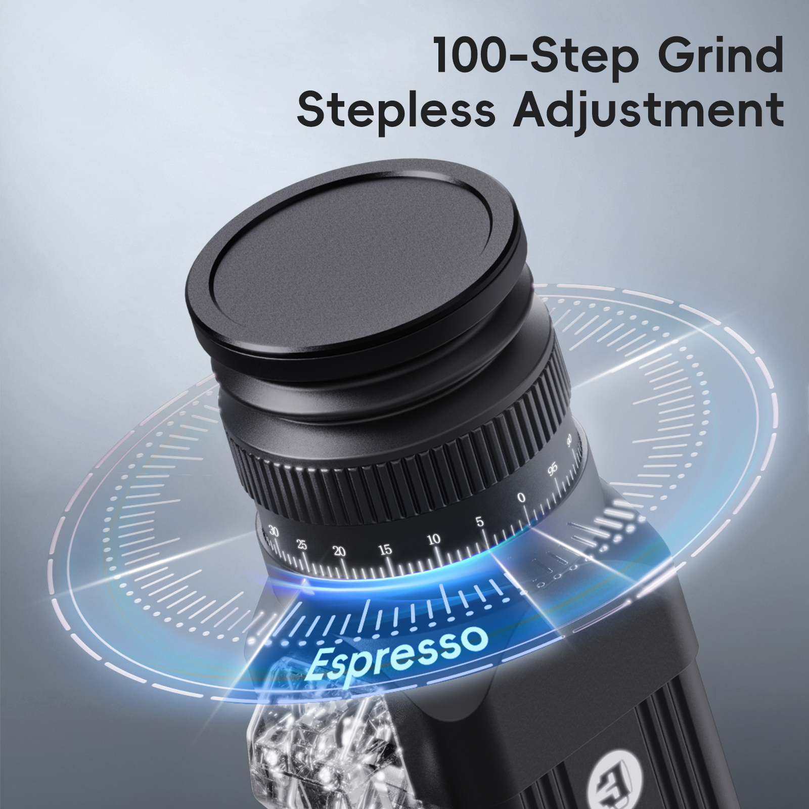 STARSEEKER E64 Electric Coffee Grinder 64MM Espresso Titanium Flat burr Stepless Fineness Adjustment Home Bean Grinder Black