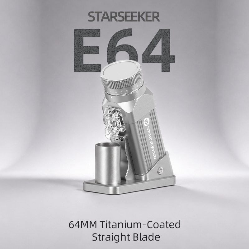 STARSEEKER E64 Electric Coffee Grinder 64MM Titanium Flat burr Stepless Fineness 