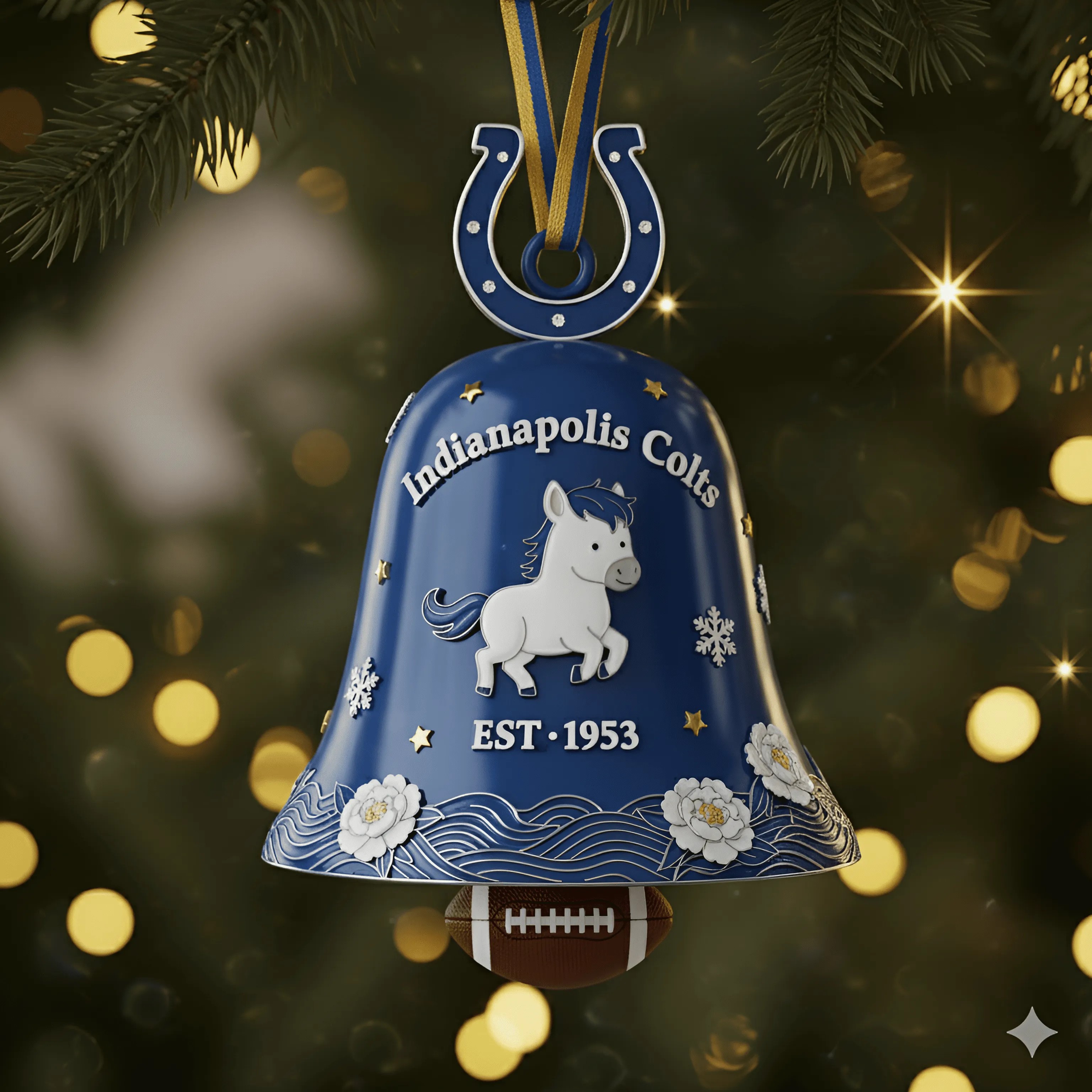 Indianapolis Colts Christmas Bell Ornament