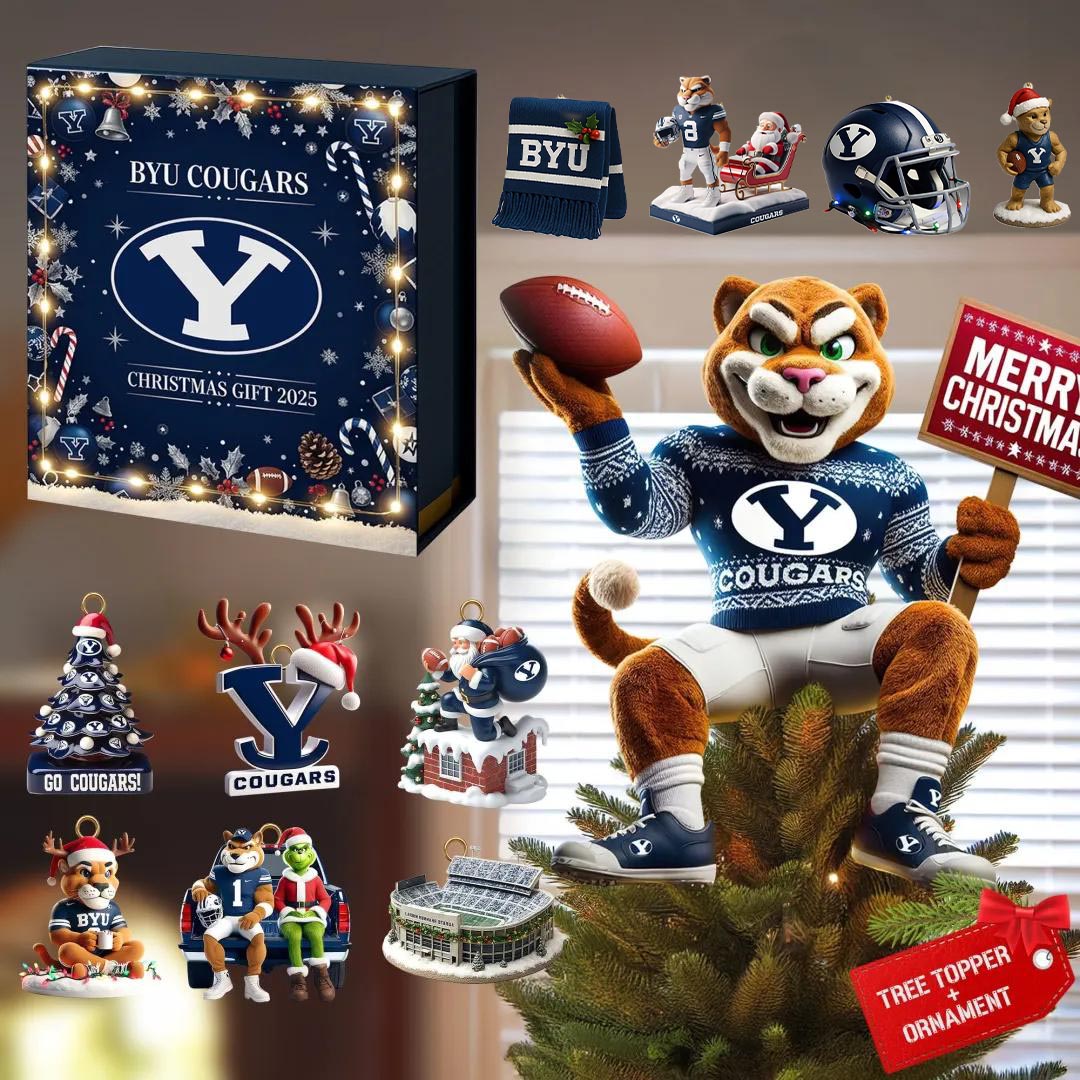 BYU 2025 Acrylic Christmas Tree Topper & Ornament Bundle - Exclusive Festive Fan Collectible Gift Set