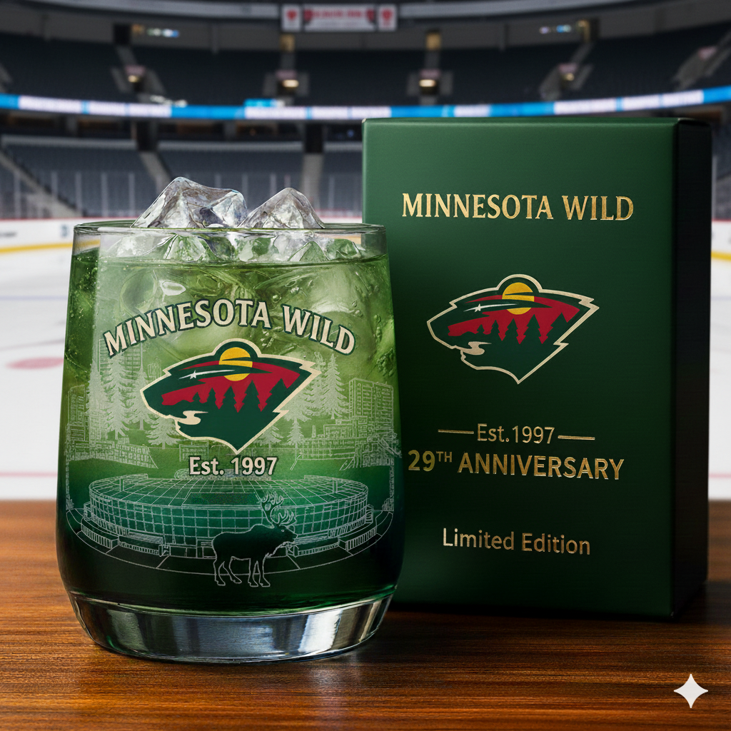 Minnesota Wild 29th Anniversary Limited Edition Whiskey Glass