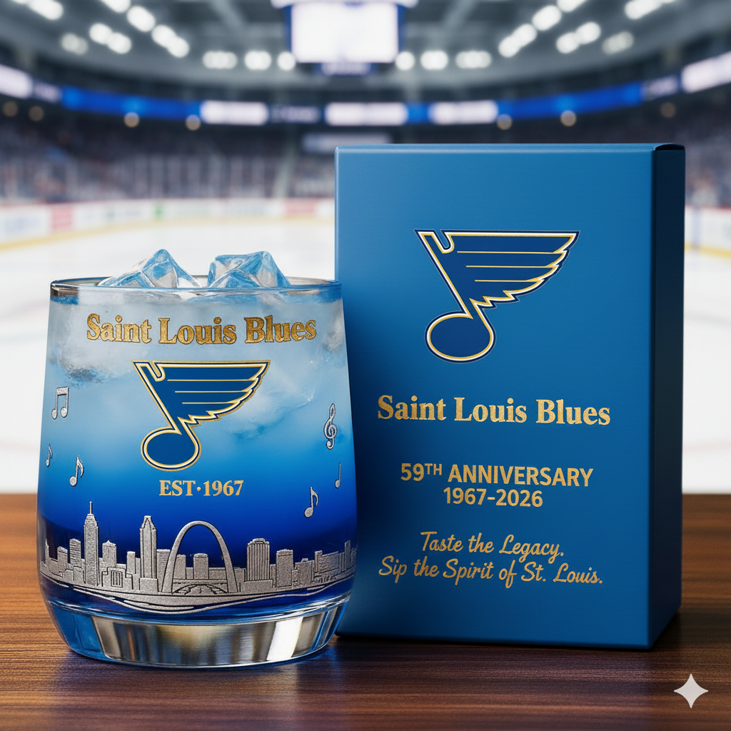 Saint Louis Blues 59th Anniversary Whiskey Glass