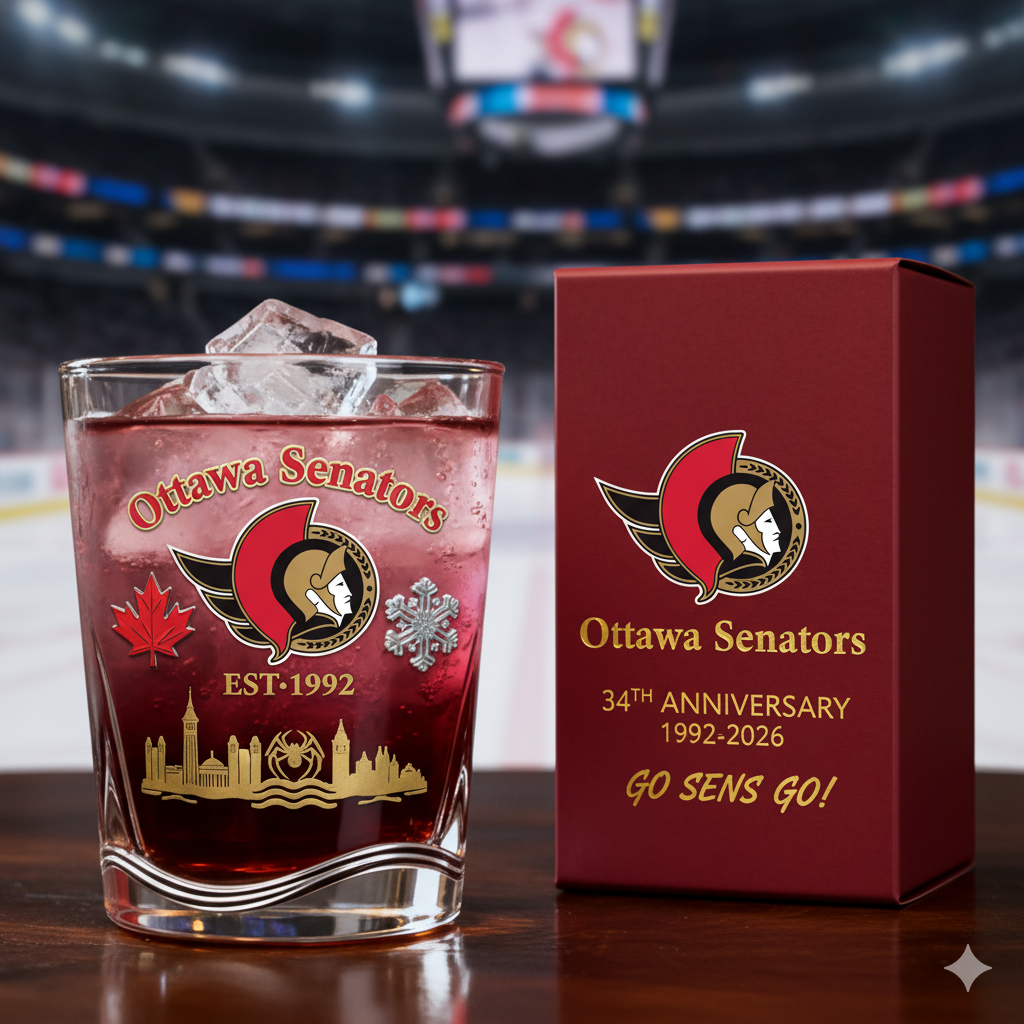 Ottawa Senators 34th Anniversary Whisky Glass