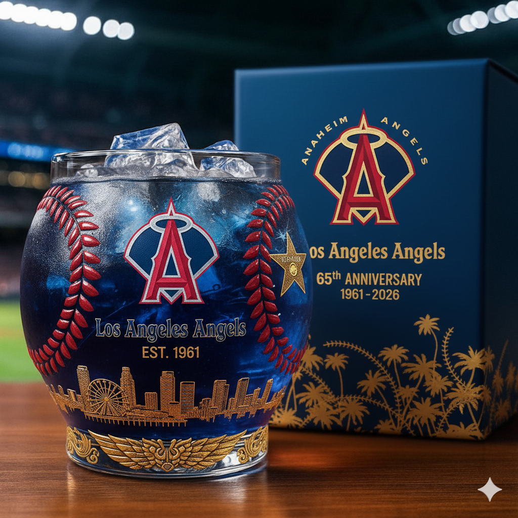 Los Angeles Angels 65th Anniversary Whiskey Glass