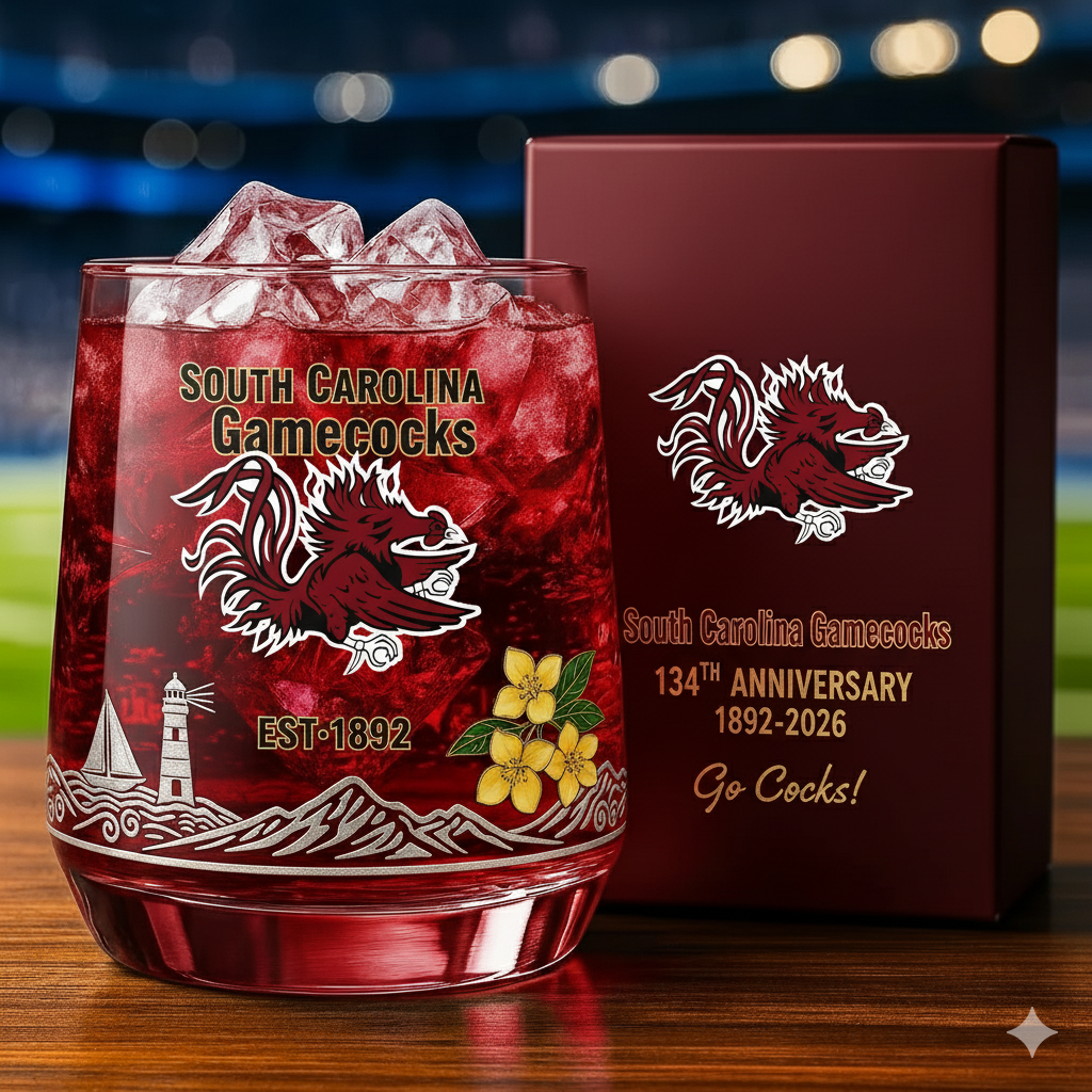 University of South Carolina Cockfighting Team 134th Anniversary Whiskey Glass