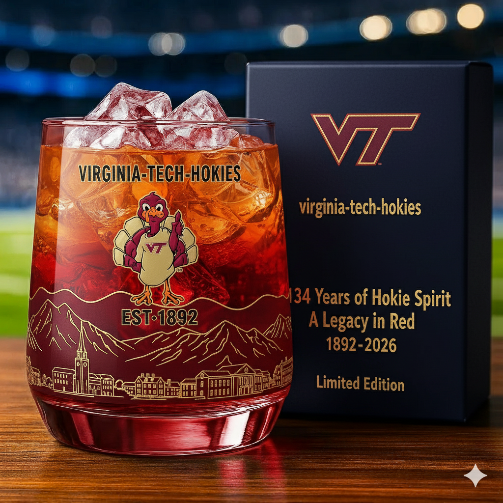 Virginia Tech Hokies 134th Anniversary Whiskey Glass