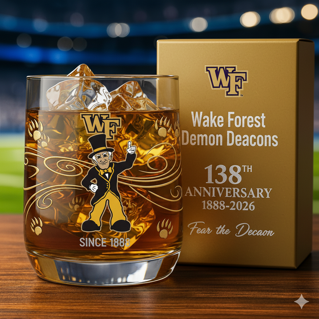 Wake Forest Demon Deacons 138th Anniversary Whiskey Glass