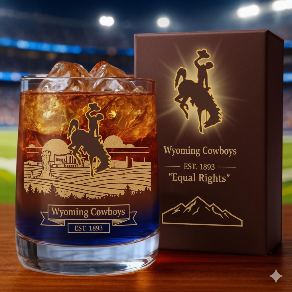 Wyoming Cowboys Whiskey Glass