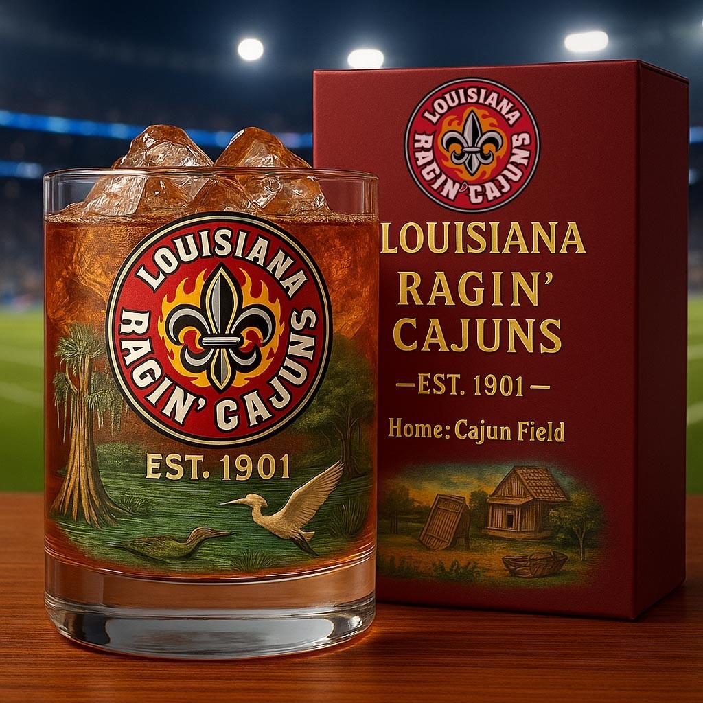 Louisiana Ragin’ Cajuns Whiskey Glass